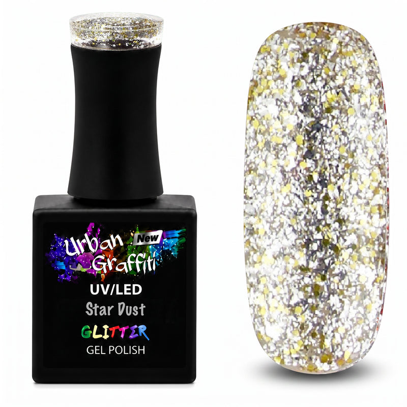 Star Dust - UGGP-A0906 Urban Graffiti Ασημί και Χρυσό Glitter Gel Βερνίκι 15ml