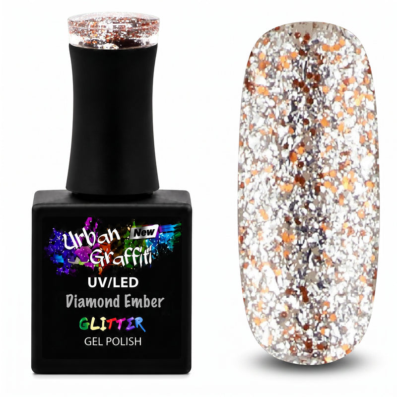 Diamond Ember - UGGP-A0911 Urban Graffiti Ασημί και Χρυσό Glitter Gel Βερνίκι 15ml