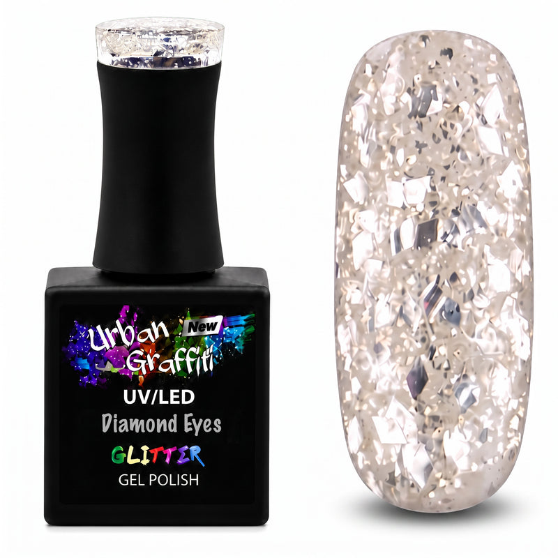 Diamond Eyes - UGGP-A0923 Urban Graffiti Ασημί Glitter Gel Βερνίκι 15ml
